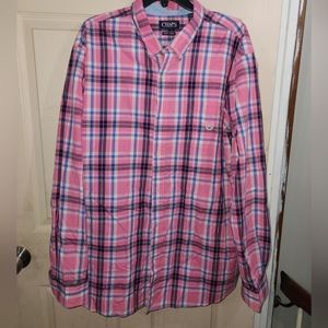 Chaps button down shirt, pink and blue, xxl